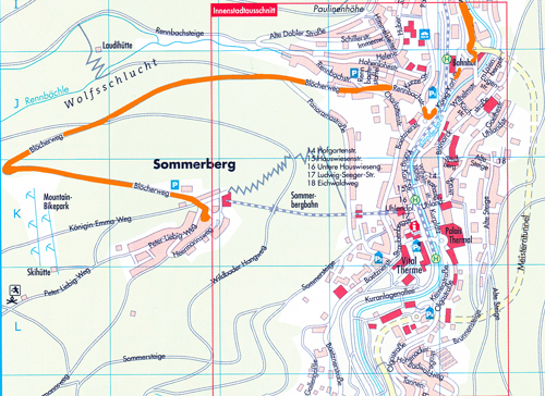 Originale Anfahrtsskizze zum Sommerberg